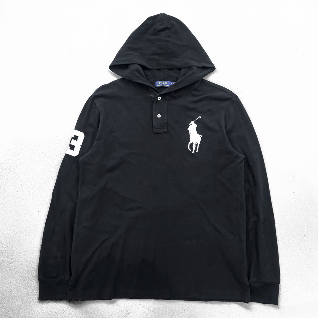 Polo Ralph Lauren Big Pony Piqué Hoodie M Black