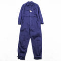 70s Germany Vintage SANFOR Herringbone Twill Coveralls Blue Euro Workwear Jumpsuit Size 46 Deadstock