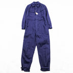 70s Germany Vintage SANFOR Herringbone Twill Coveralls Blue Euro Workwear Jumpsuit Size 46 Deadstock