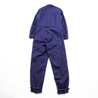 70s Germany Vintage SANFOR Herringbone Twill Coveralls Blue Euro Workwear Jumpsuit Size 46 Deadstock