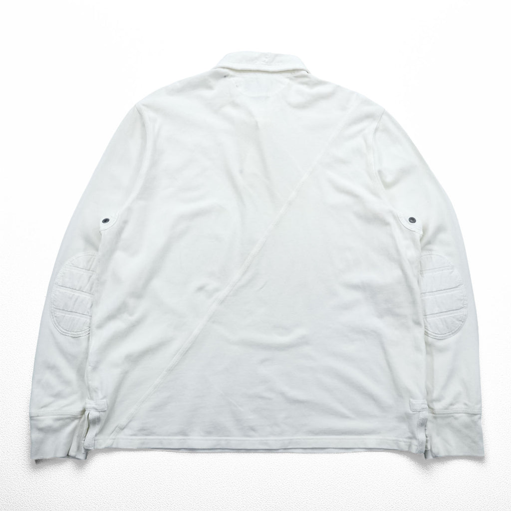 Polo Ralph Lauren 90s Big Pony Polo Shirt Rugby Shirt XL White Elbow Patch CUSTOM FIT Piqué