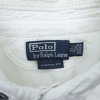 Polo Ralph Lauren 90s Big Pony Polo Shirt Rugby Shirt XL White Elbow Patch CUSTOM FIT Piqué