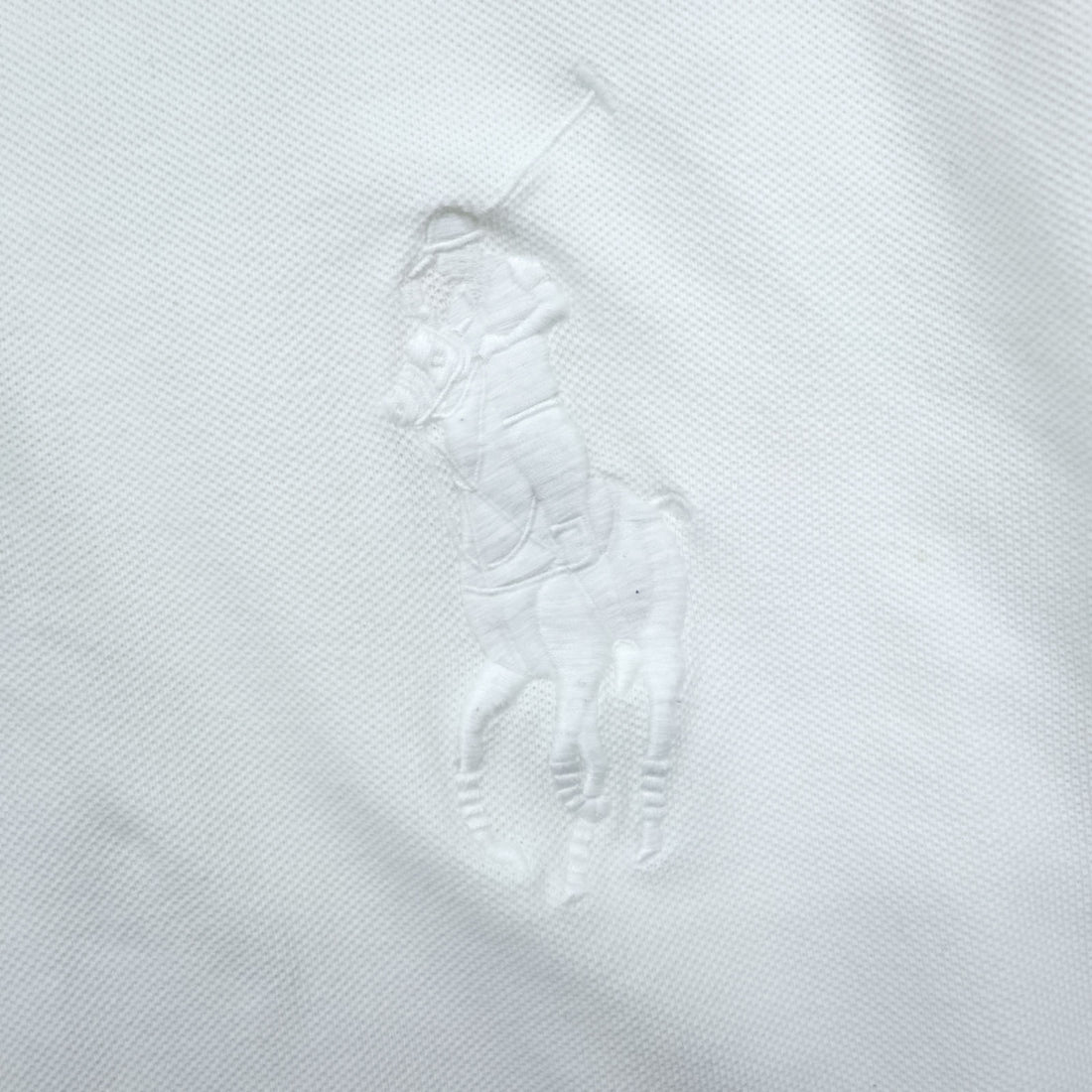 Polo Ralph Lauren 90s Big Pony Polo Shirt Rugby Shirt XL White Elbow Patch CUSTOM FIT Piqué