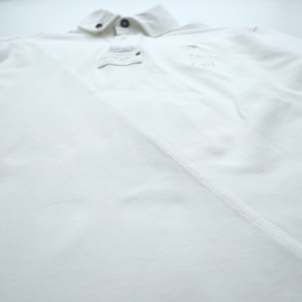 Polo Ralph Lauren 90s Big Pony Polo Shirt Rugby Shirt XL White Elbow Patch CUSTOM FIT Piqué