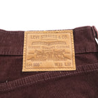 Levi's 505 ビッグE ストレート コーデュロイパンツ L ボルドー ストレッチ レザーパッチ PREMIUM 00505-2398