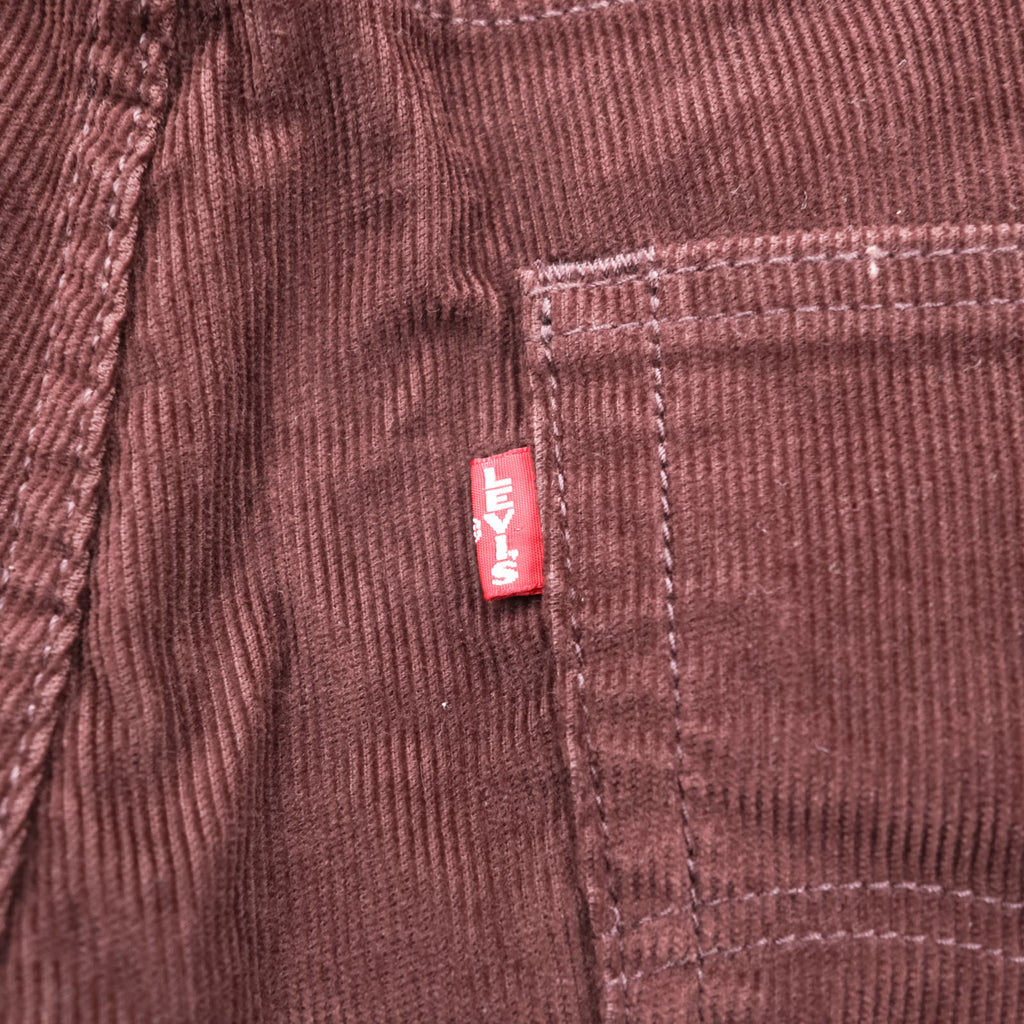 Levi's 505 ビッグE ストレート コーデュロイパンツ L ボルドー ストレッチ レザーパッチ PREMIUM 00505-2398