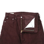 Levi's 505 ビッグE ストレート コーデュロイパンツ L ボルドー ストレッチ レザーパッチ PREMIUM 00505-2398