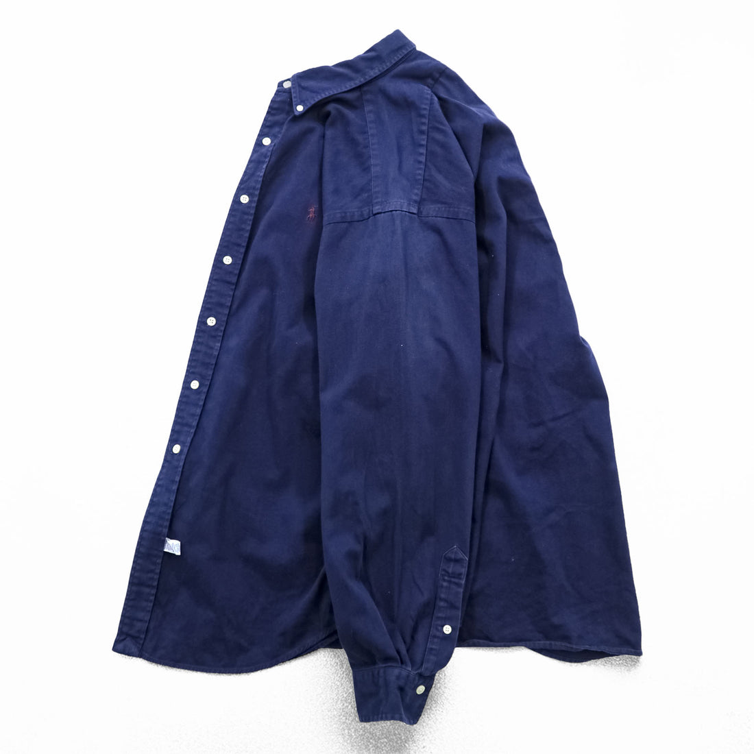 Ralph Lauren 90s button-down shirt, size XL navy small pony embroidery.