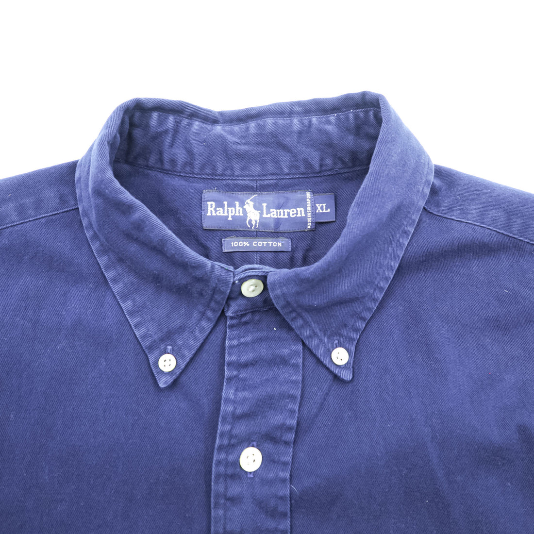 Ralph Lauren 90s button-down shirt, size XL navy small pony embroidery.