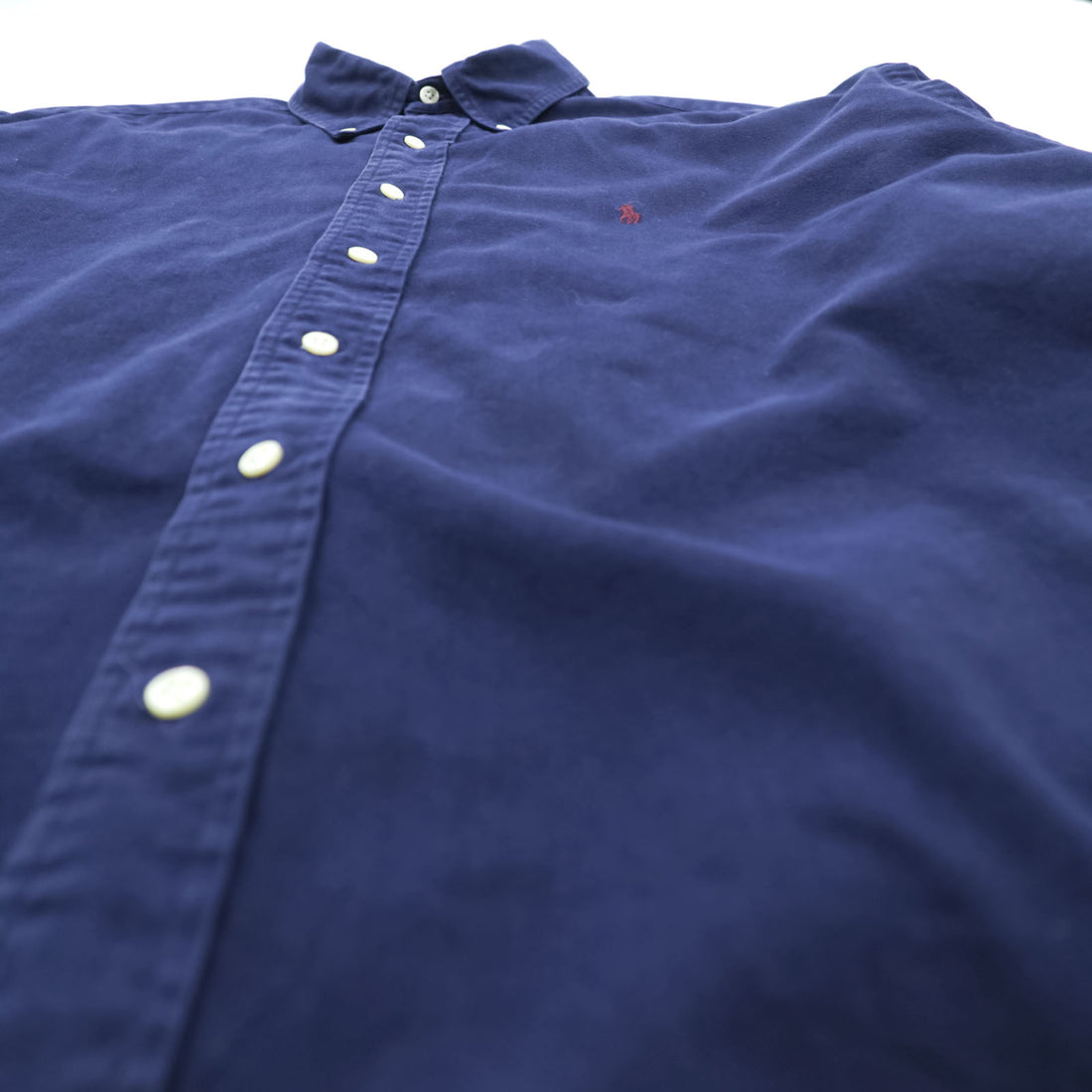 Ralph Lauren 90s button-down shirt, size XL navy small pony embroidery.