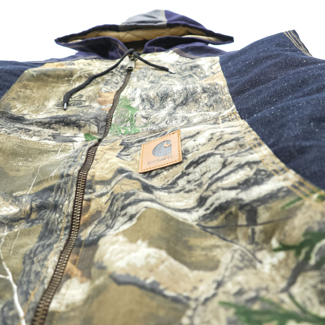 carhartt リメイク 再構築 カラーブロック ダック アクティブジャケット パーカー L マルチカラー クレイジーパターン