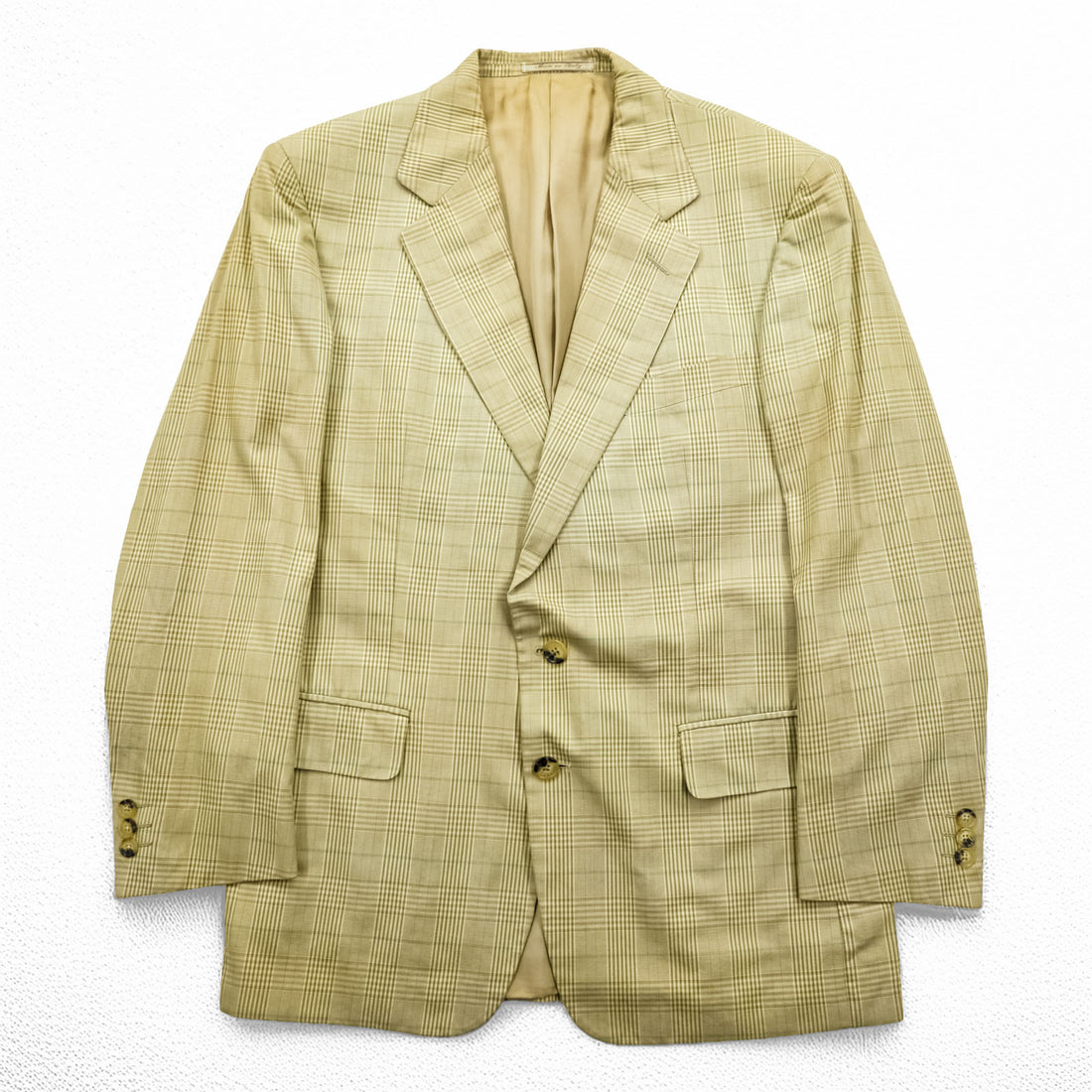 GUCCI イタリア製 グレンチェック 2B テーラードジャケット ブレザー L ベージュ チェック ウール