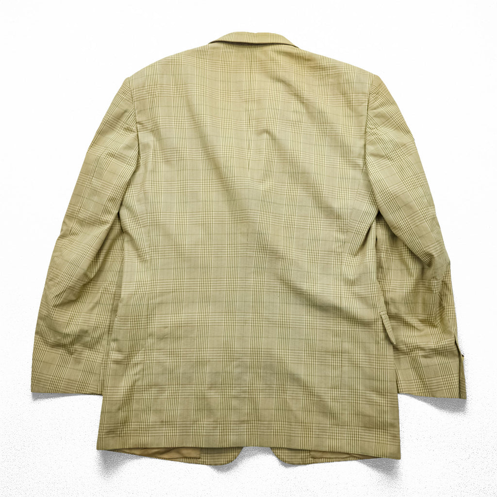 GUCCI Made in Italy Glen Check 2B Tailored Jacket Blazer L Beige Check Wool