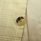 GUCCI Made in Italy Glen Check 2B Tailored Jacket Blazer L Beige Check Wool