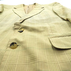 GUCCI Made in Italy Glen Check 2B Tailored Jacket Blazer L Beige Check Wool