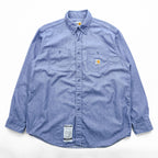 Carhartt 90s Chambray Work Shirt L Blue Button-Down Flame Resistant FRS293 CBL