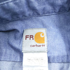 Carhartt 90s Chambray Work Shirt L Blue Button-Down Flame Resistant FRS293 CBL