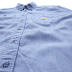 Carhartt 90s Chambray Work Shirt L Blue Button-Down Flame Resistant FRS293 CBL