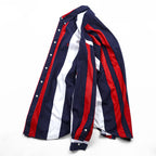 Ralph Lauren 90年代 BLAIRE ボタンダウンシャツ XL ストライプ トリコロール スモールポニー刺繍