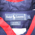 Ralph Lauren 90年代 BLAIRE ボタンダウンシャツ XL ストライプ トリコロール スモールポニー刺繍