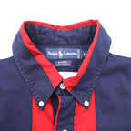Ralph Lauren 90年代 BLAIRE ボタンダウンシャツ XL ストライプ トリコロール スモールポニー刺繍