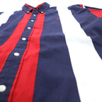 Ralph Lauren 90年代 BLAIRE ボタンダウンシャツ XL ストライプ トリコロール スモールポニー刺繍