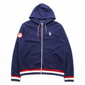 Polo Ralph Lauren ジップパーカー L ネイビー 2018 USAモデル ポニー刺繍 トリコロール リブライン