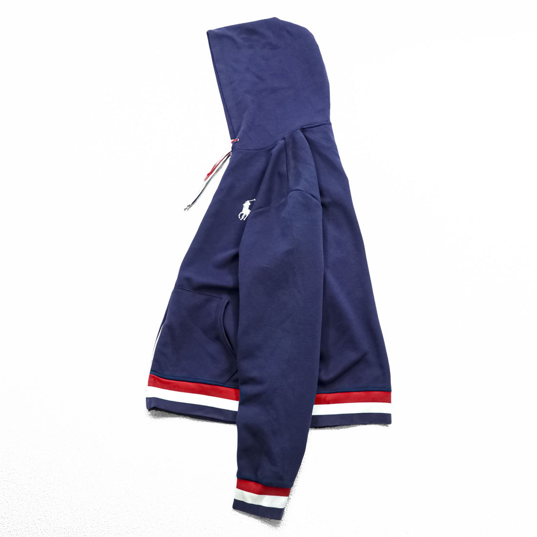 Polo Ralph Lauren ジップパーカー L ネイビー 2018 USAモデル ポニー刺繍 トリコロール リブライン