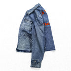 Schott PERFECTO デニムジャケット DENIM CPO JACKET ジップアップ ブルゾン S インディゴ Perfecto EAST-BAY BINDERS 刺繍 ワッペン スタッズ