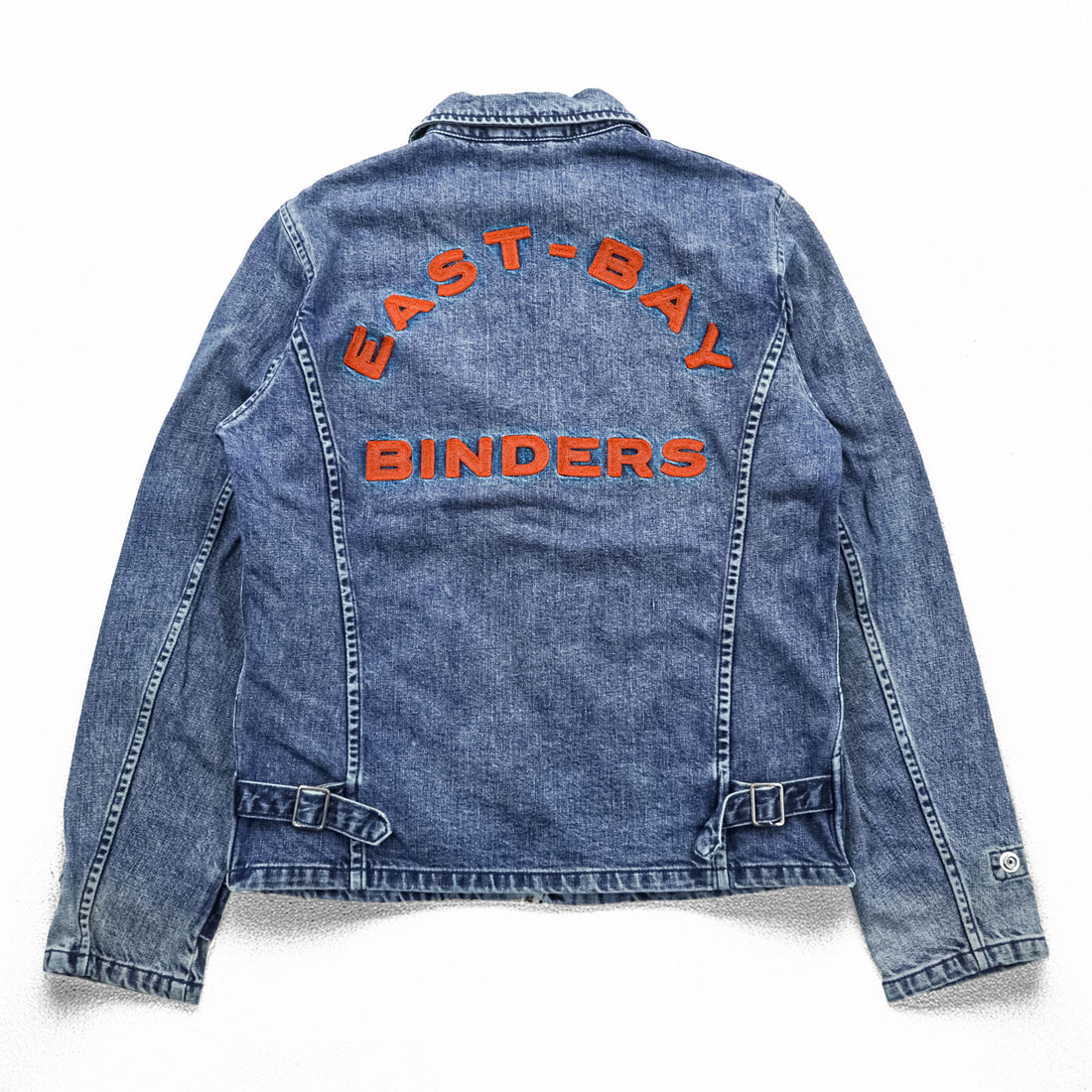 Schott PERFECTO デニムジャケット DENIM CPO JACKET ジップアップ ブルゾン S インディゴ Perfecto EAST-BAY BINDERS 刺繍 ワッペン スタッズ