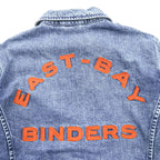 Schott PERFECTO デニムジャケット DENIM CPO JACKET ジップアップ ブルゾン S インディゴ Perfecto EAST-BAY BINDERS 刺繍 ワッペン スタッズ