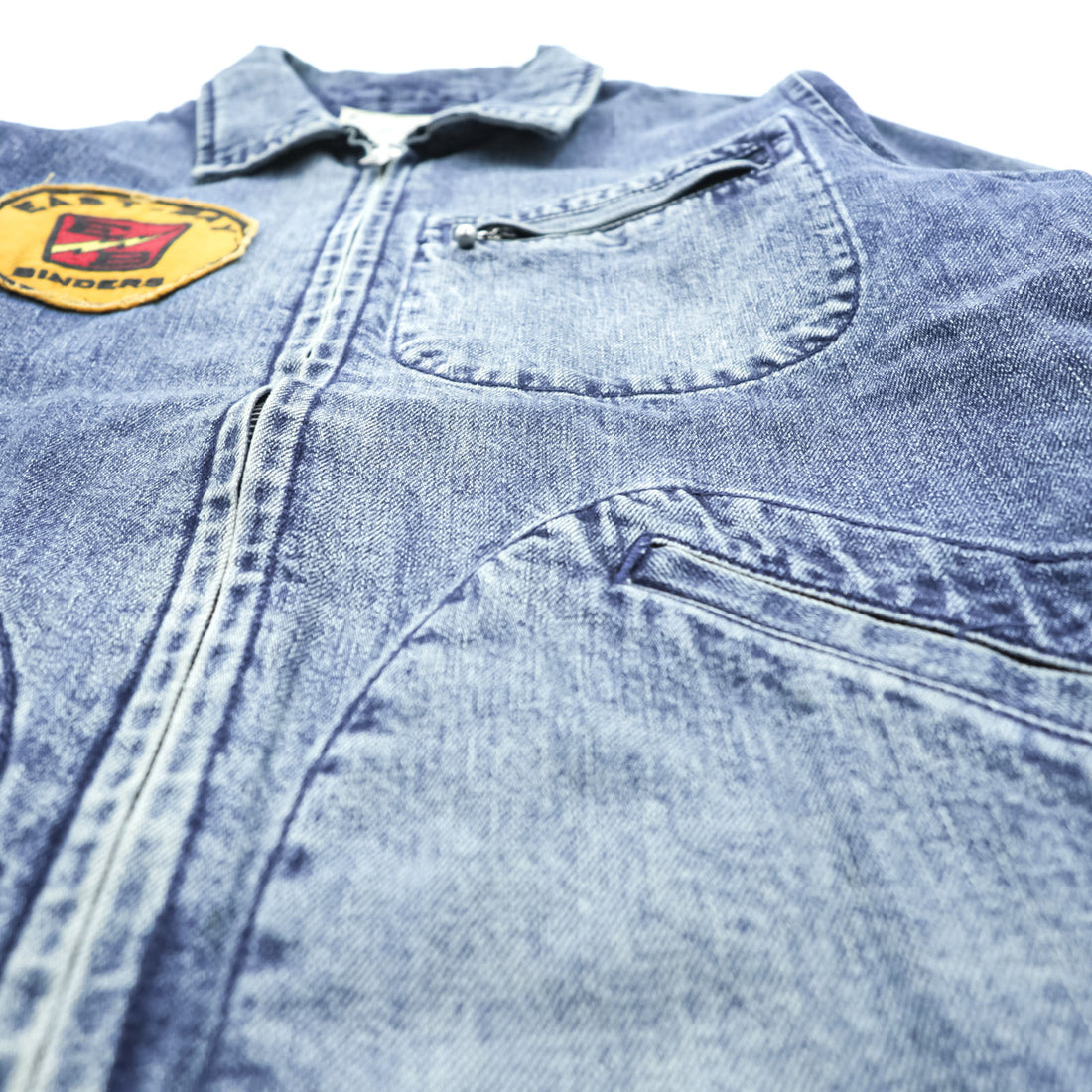 Schott PERFECTO デニムジャケット DENIM CPO JACKET ジップアップ ブルゾン S インディゴ Perfecto EAST-BAY BINDERS 刺繍 ワッペン スタッズ