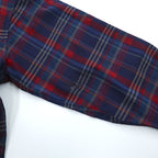PENDLETON Button-Down Flannel Shirt Long Sleeve Wool Shirt L Navy Plaid Chest Pocket PURE VIRGIN WOOL