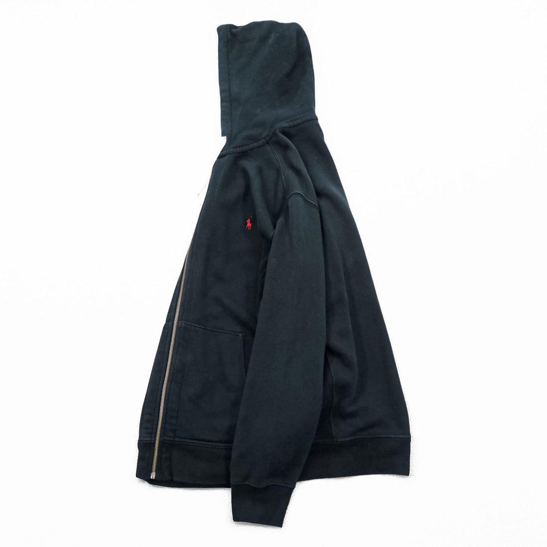 Polo Ralph Lauren 90s Reverse Weave Zip Up Hoodie XL Black Small Pony Embroidery