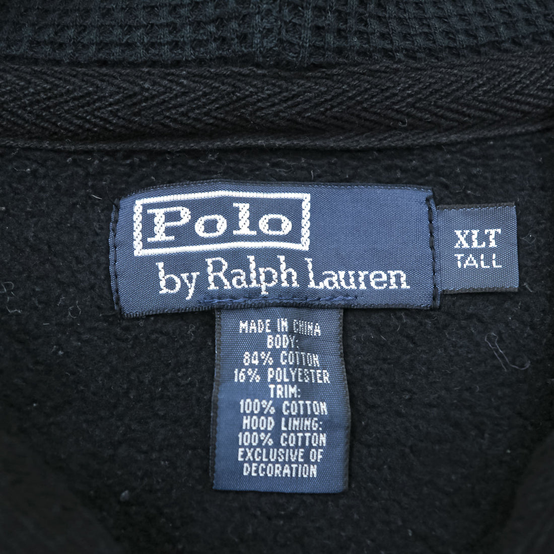 Polo Ralph Lauren 90s Reverse Weave Zip Up Hoodie XL Black Small Pony Embroidery