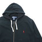 Polo Ralph Lauren 90s Reverse Weave Zip Up Hoodie XL Black Small Pony Embroidery
