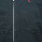 Polo Ralph Lauren 90s Reverse Weave Zip Up Hoodie XL Black Small Pony Embroidery