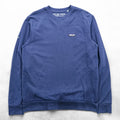Patagonia Regenerative Organic Certified Cotton Crewneck Sweatshirt, Size M, Navy, Front V-neck, 26346