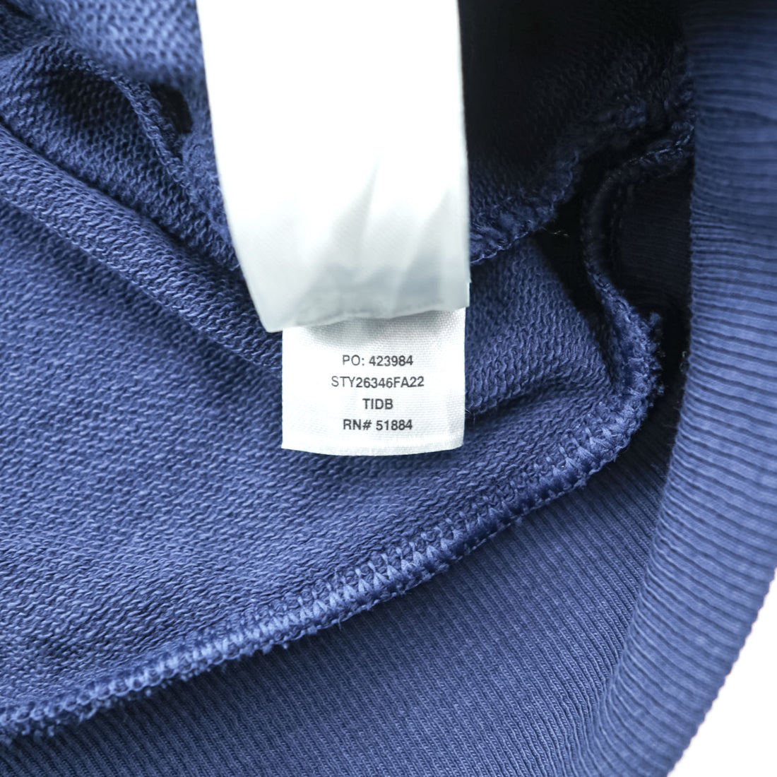 Patagonia Regenerative Organic Certified Cotton Crewneck Sweatshirt, Size M, Navy, Front V-neck, 26346