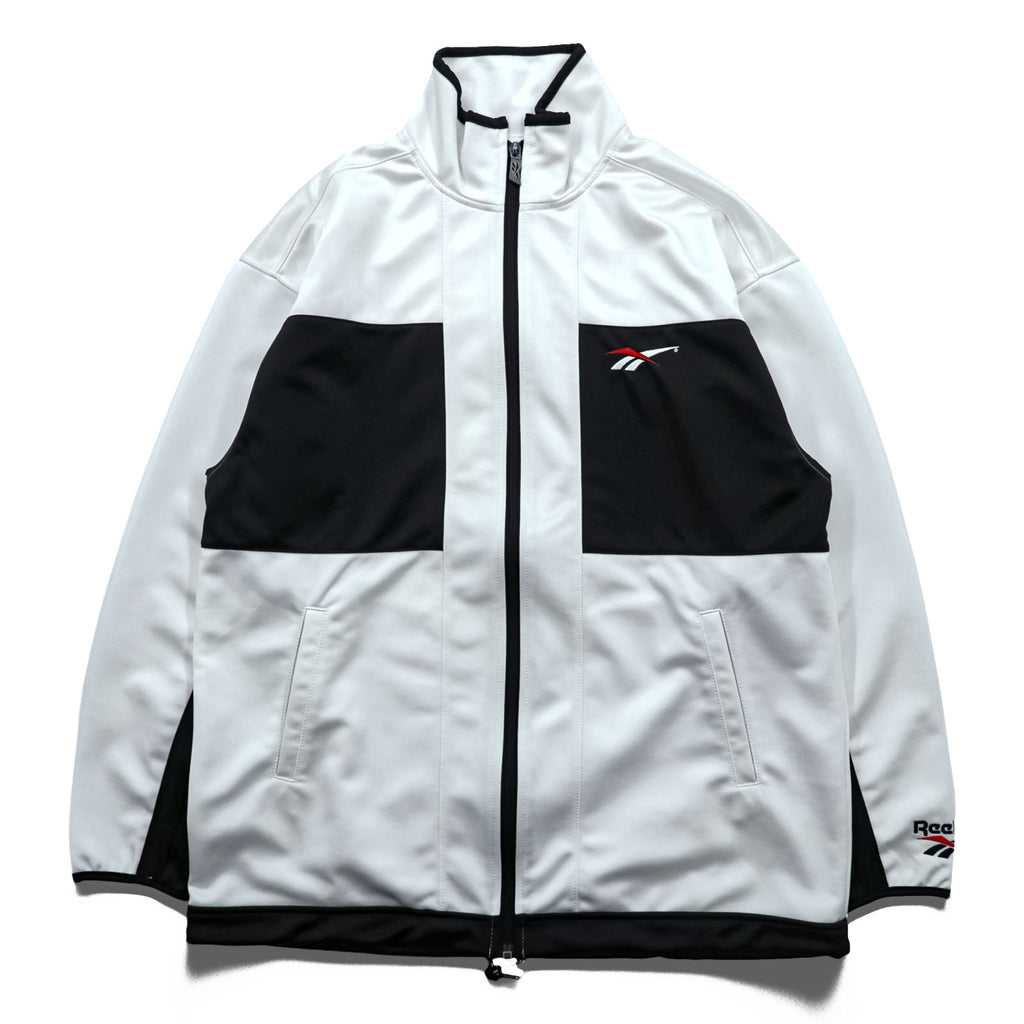 Reebok 90s Japan-Made Track Jacket Jersey M White, Black Vector Logo Embroidery