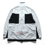 Reebok 90s Japan-Made Track Jacket Jersey M White, Black Vector Logo Embroidery