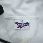 Reebok 90s Japan-Made Track Jacket Jersey M White, Black Vector Logo Embroidery