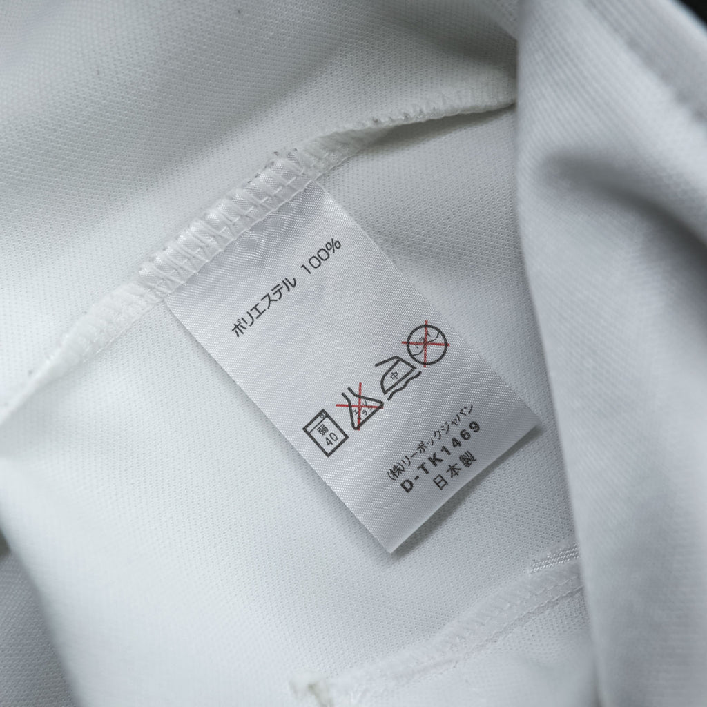 Reebok 90s Japan-Made Track Jacket Jersey M White, Black Vector Logo Embroidery