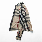 Burberry London Mega Check Long Sleeve Shirt Beige Black Red Cotton XXL Made in Great Britain