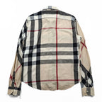 Burberry London Mega Check Long Sleeve Shirt Beige Black Red Cotton XXL Made in Great Britain