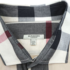 Burberry London Mega Check Long Sleeve Shirt Beige Black Red Cotton XXL Made in Great Britain