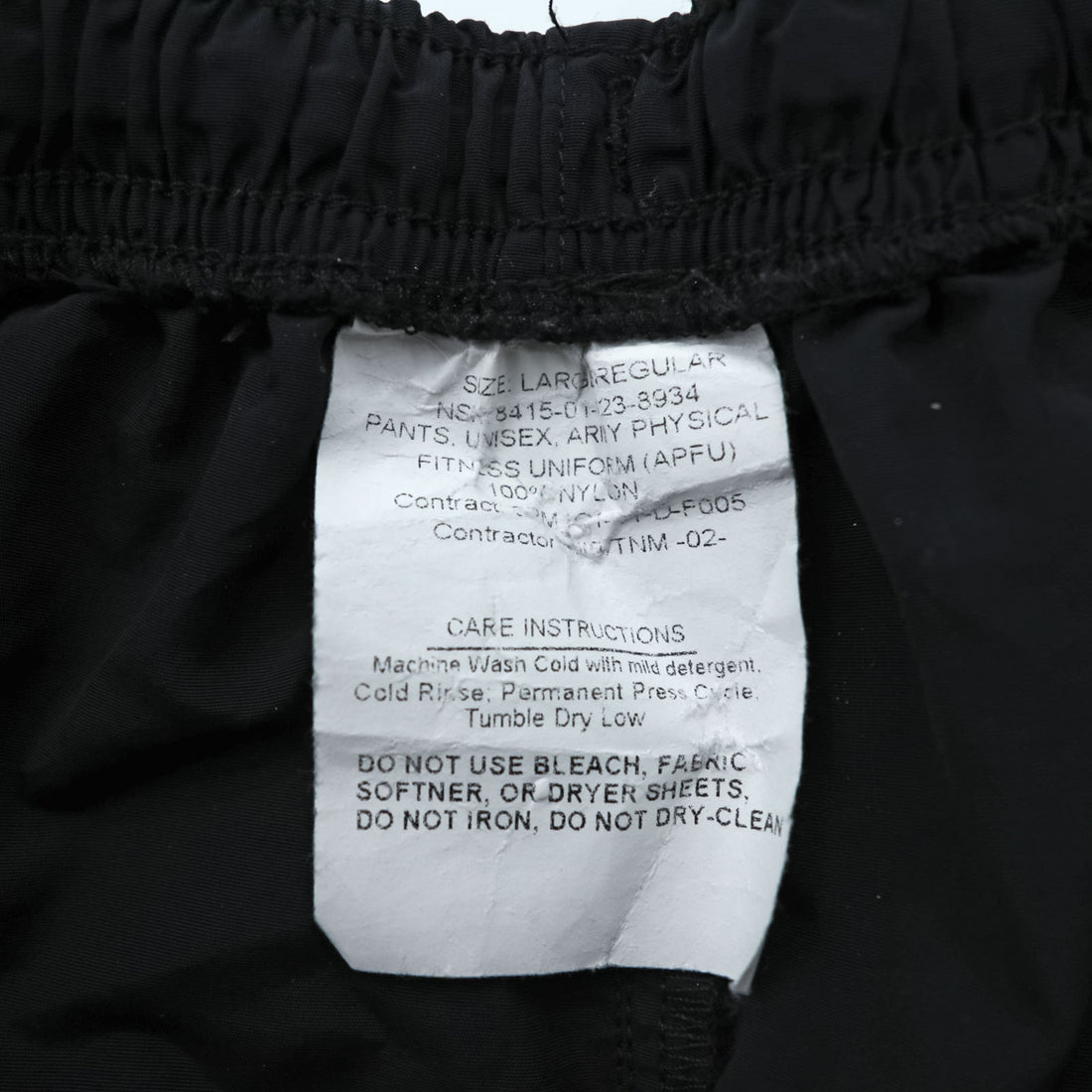 Vintage US Army APFU Physical Training Pants Track Pants Jersey L Black Military 8415-01-623-8934