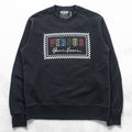 Versus Versace Black Crewneck Sweatshirt Box Logo Gianni Versace Signature Cotton Regular Fit Made in Portugal