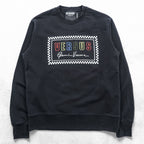 Versus Versace Black Crewneck Sweatshirt Box Logo Gianni Versace Signature Cotton Regular Fit Made in Portugal