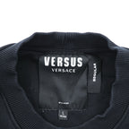 Versus Versace Black Crewneck Sweatshirt Box Logo Gianni Versace Signature Cotton Regular Fit Made in Portugal